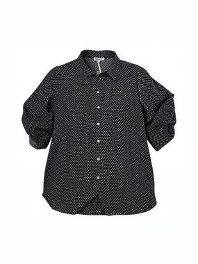 Rose & Olive Black and White Polka Dot Button-Down Shirt
